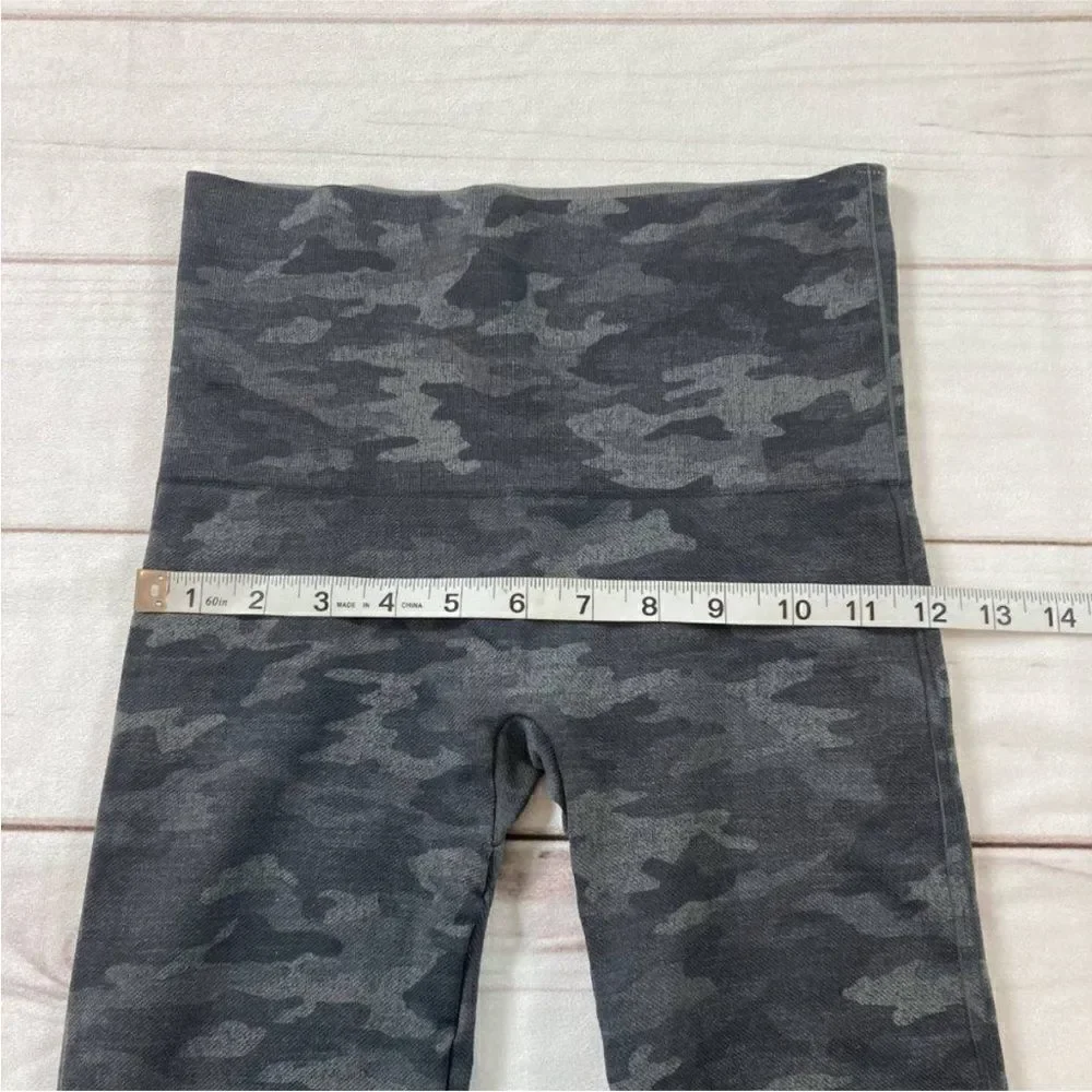 Spanx Women Gray Camouflage High Waisted Athletic Workout Leggings Size XS